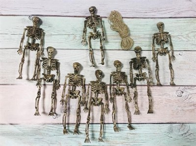 Гирлянда из скелетов 8шт *14см - фото 10645