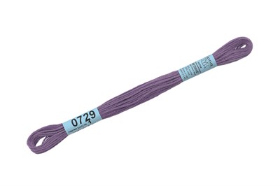 Нитки д/вышивания "Gamma" мулине 100% хлопок 8м №0729 фиолетовый - фото 10870