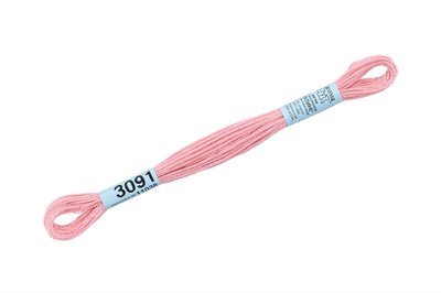 Нитки д/вышивания "Gamma" мулине 100% хлопок 8м №3091 бл.розовый - фото 10992