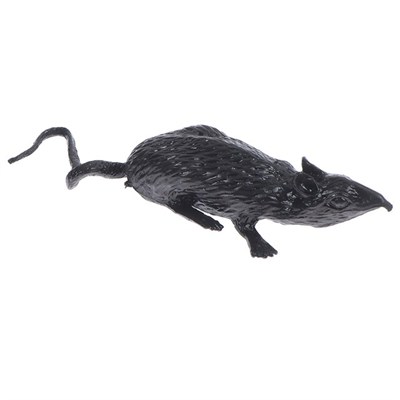 Декор крыса пластик 8см Цв.черный - фото 11109