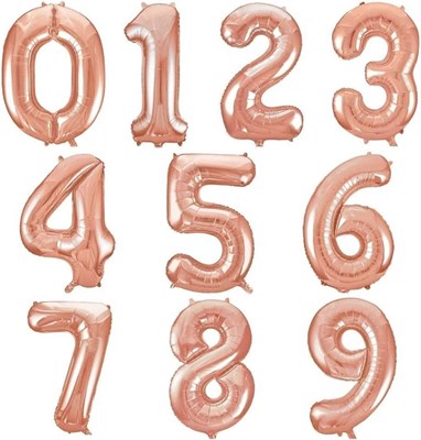 Шар фольгированный Цифра 4 32"(75см)  Цв.розовый - фото 11394