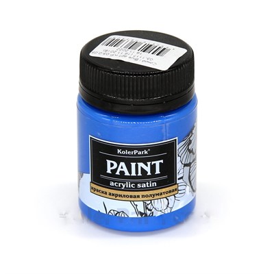 Краска акриловая полуматовая 50 мл, Синяя - фото 12874