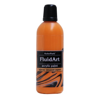 Краска для Fluid Art 80мл Оранжевая УЦЕНКА - фото 12990