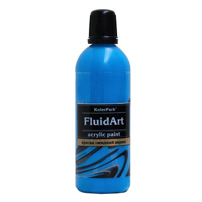 Краска для Fluid Art 80мл Голубая УЦЕНКА - фото 12992