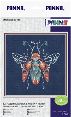 Панна н-р д/вышивания Ж-7228 Фантазийные жуки. Бирюза и пламя - фото 13094