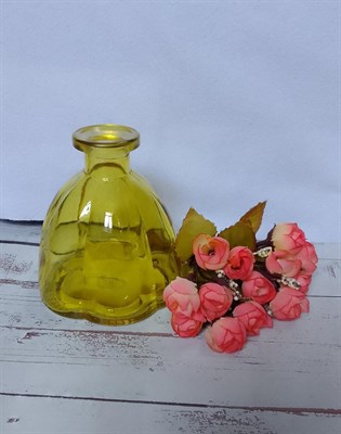 Сосуд стеклянный "цветок" Цв. желтый 10*11 см - фото 13788