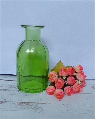 Сосуд стеклянный "вазочка" Цв. зеленый 7*14 см - фото 13793