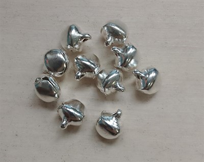 колокольчики металл серебро н-р 10мм 10шт  - фото 14350