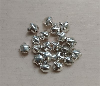 колокольчики металл серебро н-р 7*9мм 20шт  - фото 14368