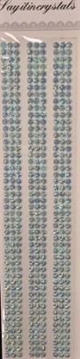 Стразы клеевые на планшетке бирюзовые с огранкой 31,5 см*7 см - фото 15086