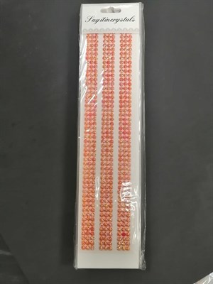 Стразы клеевые на планшетке оранжевый с огранкой 31,5 см*7 см - фото 15099