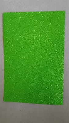 Фоамиран А4 глиттер 1,5мм светло-зеленый - фото 15219
