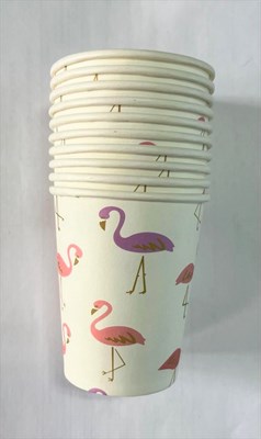 Н-р одноразовых стаканов 10шт, цв. белый, фламинго - фото 15707