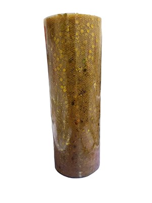 Фатин мелкий с глиттером и пайетками 15см 9м Цв. темно-желтый - фото 16214