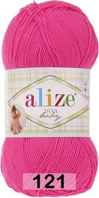 Пряжа Alize Diva Baby 100% микрофибра 100гр, цв.121 Розовый 105005 - фото 16449