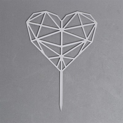 Топпер «Сердце», геометрия, цвет серебряный - фото 16684