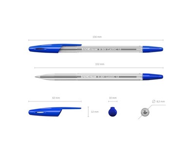 Ручка шариковая синяя Erich Krause R-301 1мм 2000м 1шт  - фото 17636