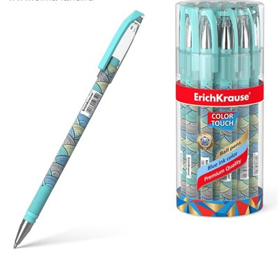 Ручка шариковая ErichKrause ColorTouch Emerald Wave, узел 0.7мм, чернила синие - фото 17713