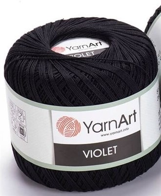 Пряжа YarnArt Violet 100% хлопок 50гр, Цв.999 Черный - фото 17999