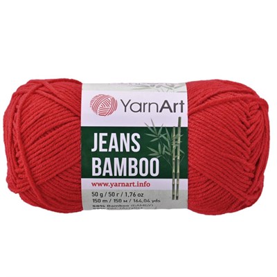 Пряжа YarnArt Jeans Bamboo 50% бамбук/50% акрил 50г, Цв.144 Красный 106199 - фото 18018