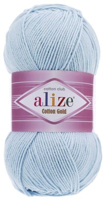 Пряжа Alize cotton gold 55% хлопок/45% акрил №513 Нежно-голубой 106237 - фото 18066