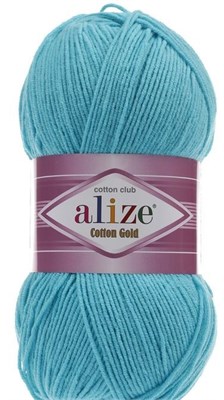 Пряжа Alize cotton gold 55% хлопок/45% акрил №287 Св.бирюза 106249 - фото 18070