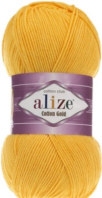 Пряжа Alize cotton gold 55% хлопок/45% акрил №216 Т.желтый 106265 - фото 18077