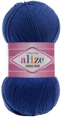 Пряжа Alize cotton gold 55% хлопок/45% акрил №389 Ярко-синий 106259 - фото 18122