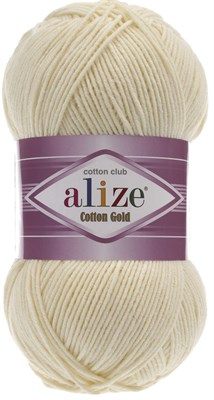 Пряжа Alize cotton gold 55% хлопок/45% акрил №01 Кремовый 106357 - фото 18145