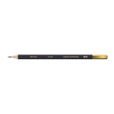 Чернографитный карандаш заточенный VISTA-ARTISTA VAGP 3М (3B) 1шт - фото 18178