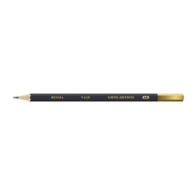 Чернографитный карандаш заточенный VISTA-ARTISTA VAGP 6М (6B) 1шт - фото 18179