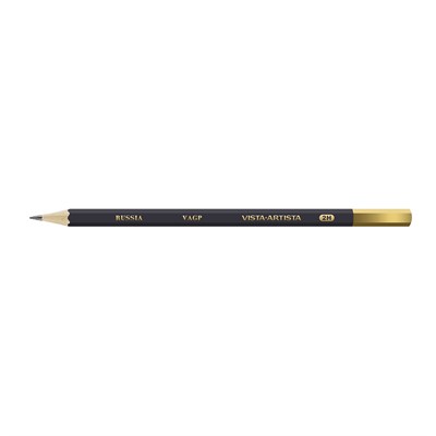 Чернографитный карандаш заточенный VISTA-ARTISTA VAGP 2Т (2H) 1шт - фото 18184