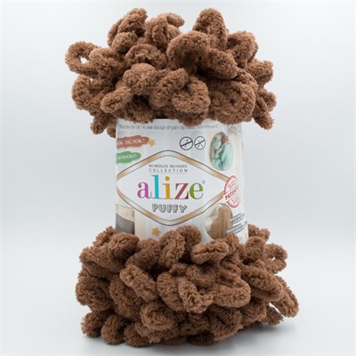 Пряжа Alize Puffy 100% Микрополиэстер 100гр №321, Кофе Мокко 105676 - фото 18538