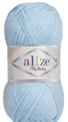 Пряжа Alize My Baby 100% акрил, 50г №183 Св.голубой 106280 - фото 18569