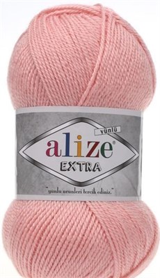 Пряжа Alize Extra 90% акрил/10% шерсть 100гр/220м №363 Св.розовый 106373 - фото 18582