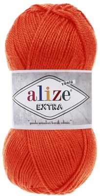 Пряжа Alize Extra 90% акрил/10% шерсть 100гр/220м №407 Морковный 106381 - фото 18590