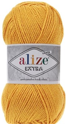 Пряжа Alize Extra 90% акрил/10% шерсть 100гр/220м №488 Т.желтый 106384 - фото 18593