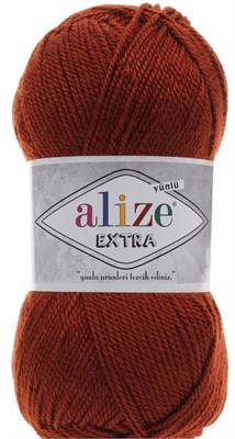 Пряжа Alize Extra 90% акрил/10% шерсть 100гр/220м №615 Терракот 106391 - фото 18600