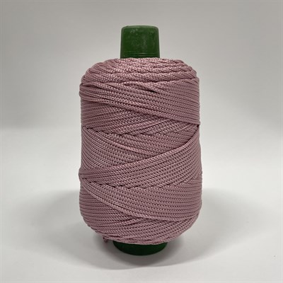 Шнур полиэфирный 3 мм бобина 240 гр цвет пыльная роза - фото 18700