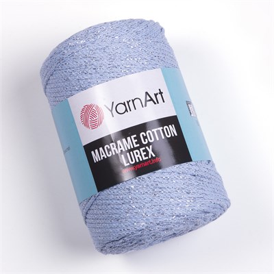 Пряжа YarnArt Macrame Cotton Lurex 75% хлопок/13% полиэстер/12% металлик 250г №729 Серо-голубой 106929 - фото 18787