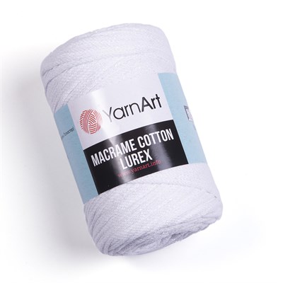 Пряжа YarnArt Macrame Cotton Lurex 75% хлопок/13% полиэстер/12% металлик 250г №721 Белый 106932 - фото 18789