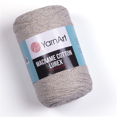 Пряжа YarnArt Macrame Cotton Lurex 75% хлопок/13% полиэстер/12% металлик 250г №725 Бежевый - фото 18792