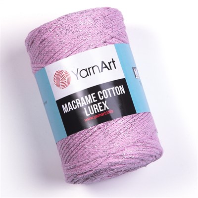 Пряжа YarnArt Macrame Cotton Lurex 75% хлопок/13% полиэстер/12% металлик 250г №732 Розовый - фото 18796