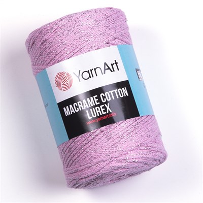 Пряжа YarnArt Macrame Cotton Lurex 75% хлопок/13% полиэстер/12% металлик 250г №732 Розовый 106939 - фото 18796