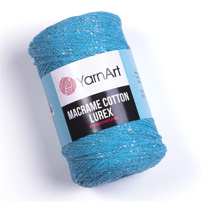 Пряжа YarnArt Macrame Cotton Lurex 75% хлопок/13% полиэстер/12% металлик 250г №733 Т.голубой - фото 18797