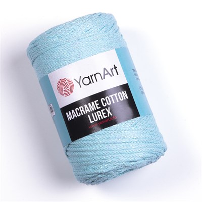 Пряжа YarnArt Macrame Cotton Lurex 75% хлопок/13% полиэстер/12% металлик 250г №738 Св.голубой 106944 - фото 18801