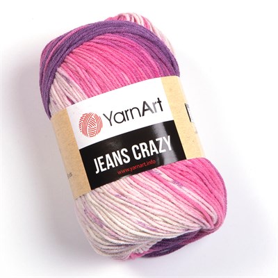 Пряжа YarnArt Jeans Crazy 55% хлопок/45% полиакрил, 50г/160м №8206 фиолетово-розовый - фото 18930