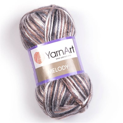 Пряжа YarnArt Melody 9% шерсть/21% акрил/70% полиамид, 100г/230м №907 Белый/Беж/Серый 107159 - фото 19024