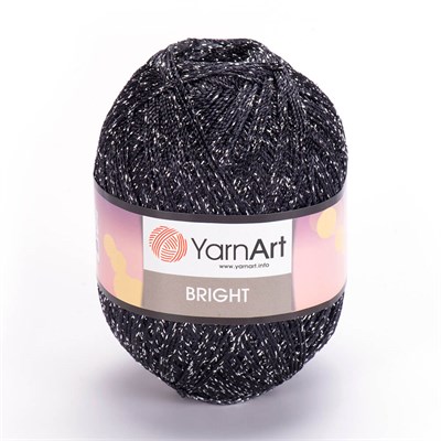 Пряжа YarnArt Bright 80% полиамид/20% люрекс, 90г/340м №107 Черный/Серебро 107161 - фото 19025