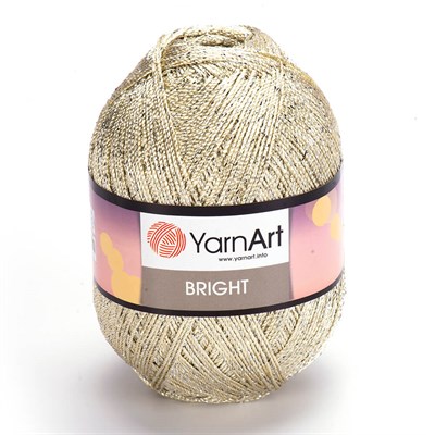 Пряжа YarnArt Bright 80% полиамид/20% люрекс, 90г/340м №120 Экрю - фото 19027